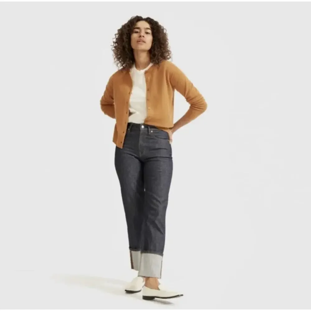 Everlane The Cashmere Crew Cardigan Acorn Brown Size XS 100% Cashmere Knit - Picture 5 of 9